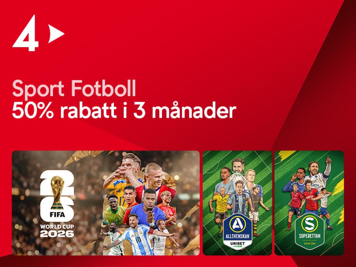 Halva priset hela sommaren med TV4 Play Sport Fotboll!