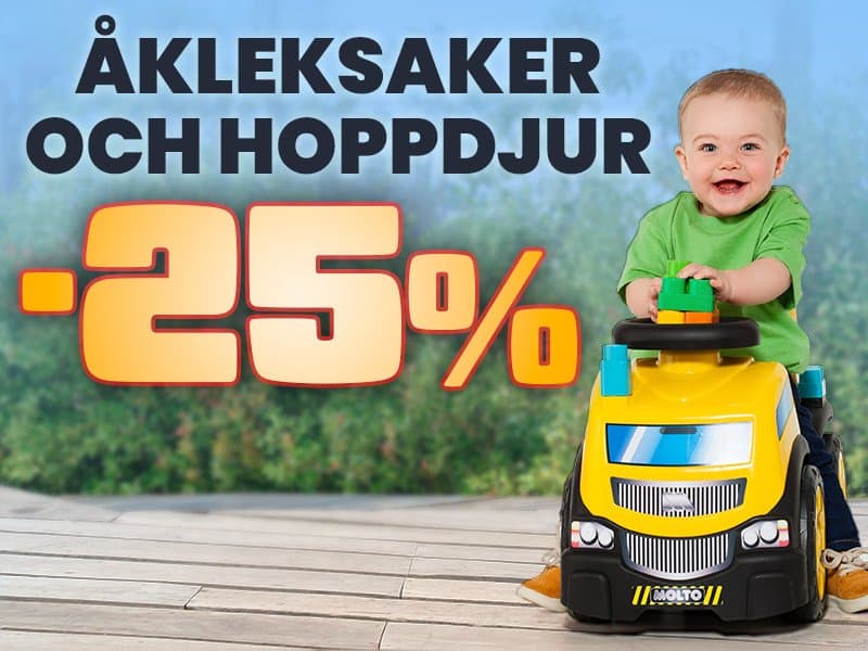 XSLeksaker — ÅKLEKSAKER OCH HOPPDJUR -25%