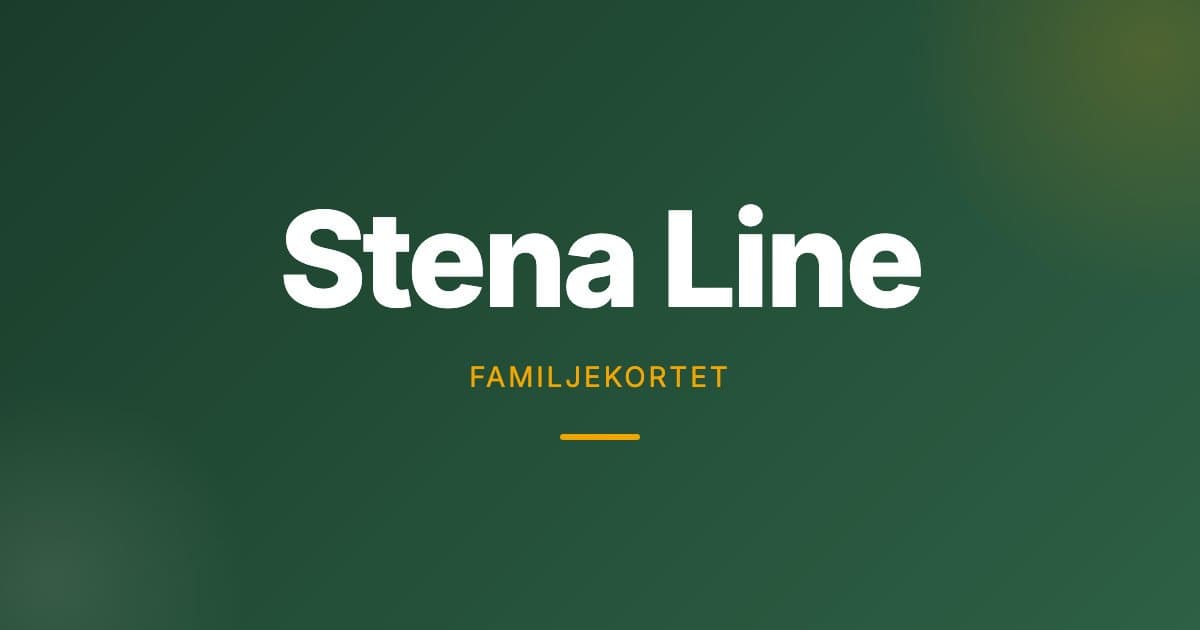 Stena Line — Upp till 20% rabatt hos Stena Line
