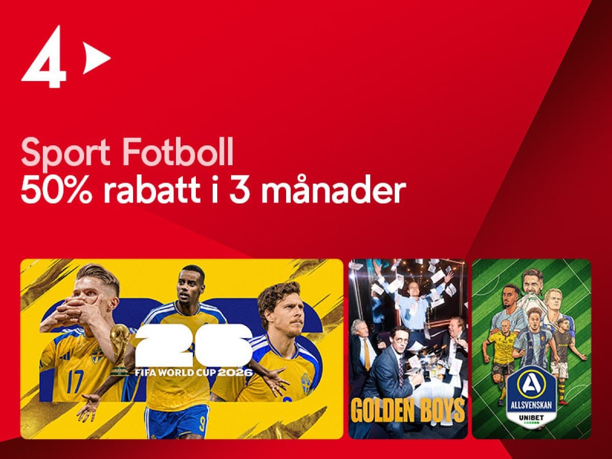 TV4 Play — Halva priset hela sommaren med TV4 Play Sport Fotboll!