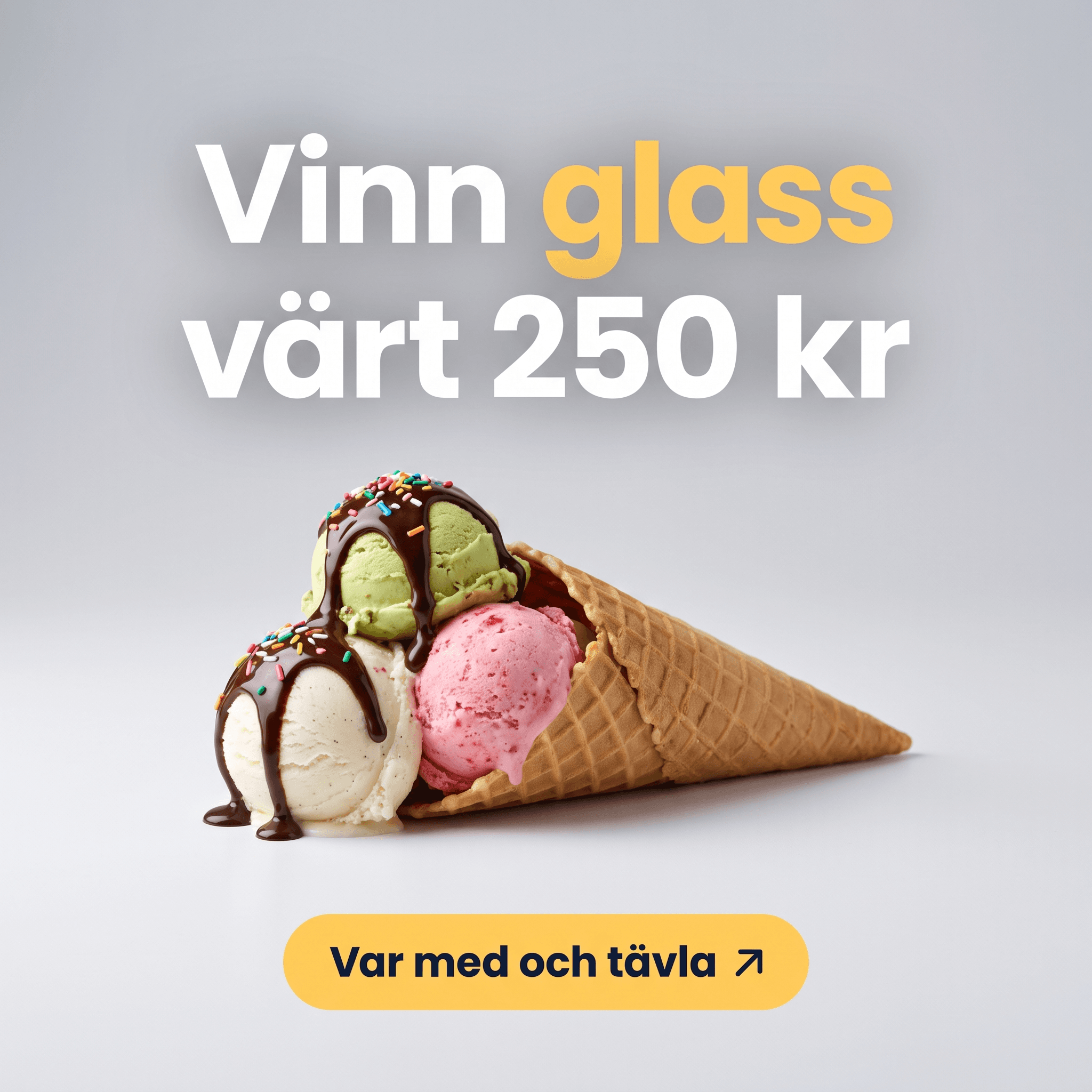 Presentkort pÄ glass vÀrt 250 kr